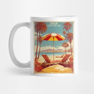 Costa del Sol Beach Spain Travel Tourism Retro Vintage Mug